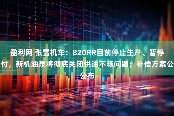 盈利网 张雪机车：820RR目前停止生产、暂停交付，新机油泵将彻底关闭供油不畅问题；补偿方案公布