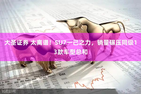 大圣证券 太离谱！SU7一己之力，销量碾压同级13款车型总和